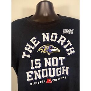 Baltimore Ravens NFL 100 "The North Is Not Enough" T-Shirt XL Black Flawed